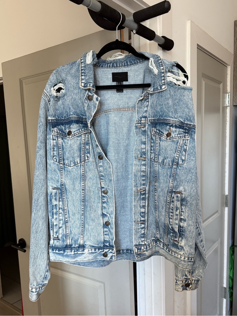 Distressed Light Blue Denim Jacket - Men’s